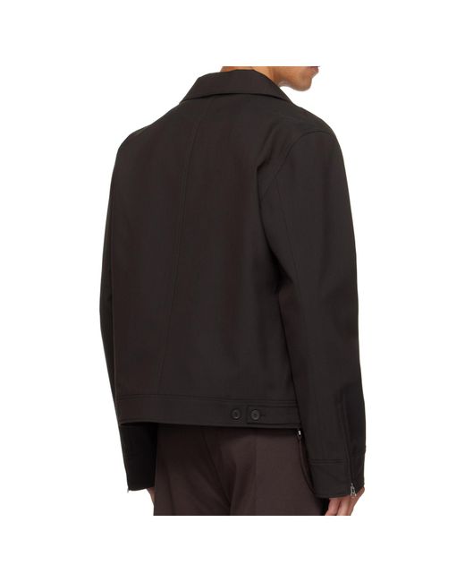 Courreges Black Lapel Long-Sleeved Casual Jacket for men