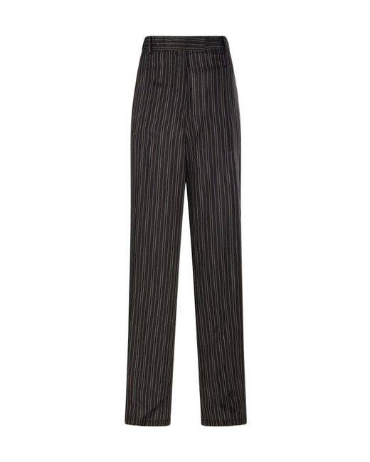 Dries Van Noten Black Striped Trousers