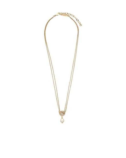 Ferragamo White Ferragamo Pearl Pendant Necklace