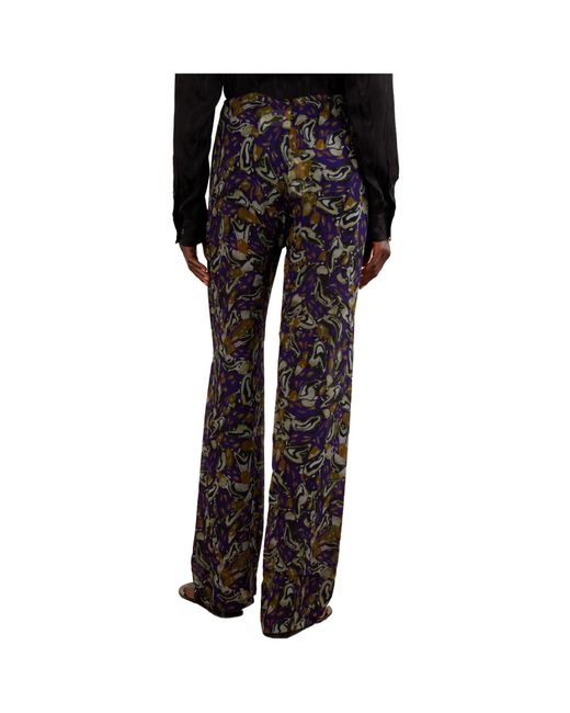 Dries Van Noten Blue Elasticated Viscose Pants