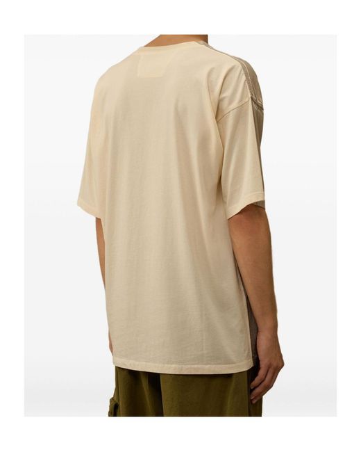 C P Company Natural Central-Seam Cotton T-Shirt for men