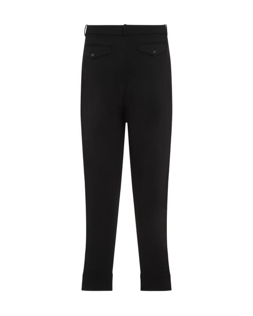 Ralph Lauren Black Mid-Rise Pleated Trousers for men