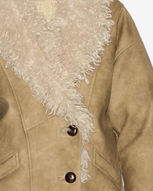 Isabel Marant Natural Isabel Marant Étoile Clea Buttoned Shearling Coat