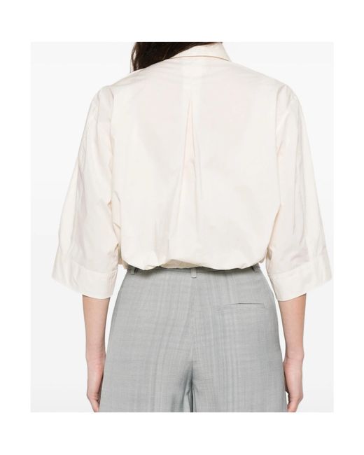 Forte_forte White Turn-Down Collar Shirt