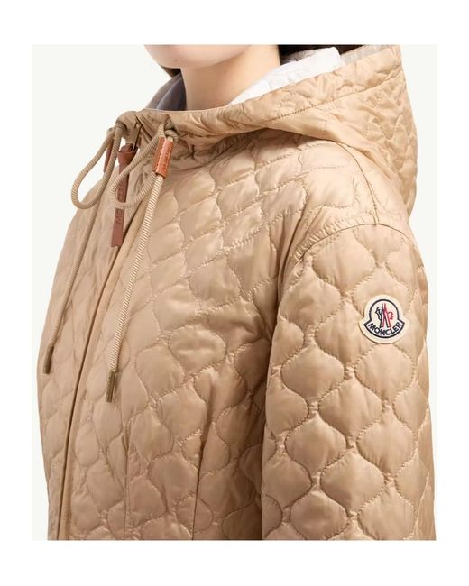 Moncler Natural Arum Hooded Mid-Length Padded Jacket