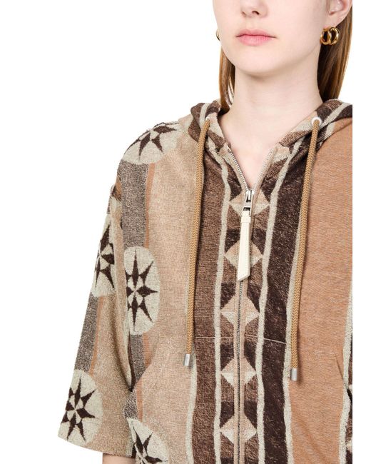Loewe Brown Printed Hooded Jacket