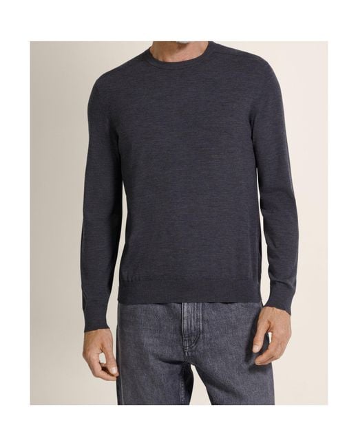 Zegna Blue Dark Vellus Aureum Crewneck for men