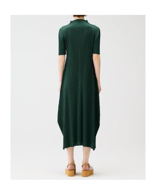 Pleats Please Issey Miyake Green Pleats Please Issey Miyake Pleated Dress
