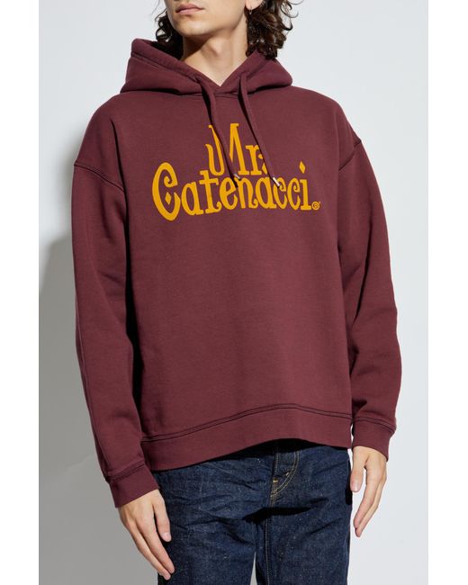 DSquared² Red Printed Drawstring Hoodie for men