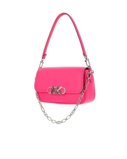 MICHAEL Michael Kors Pink Michael Kors Logo Plaque Medium Parker Shoulder Bag
