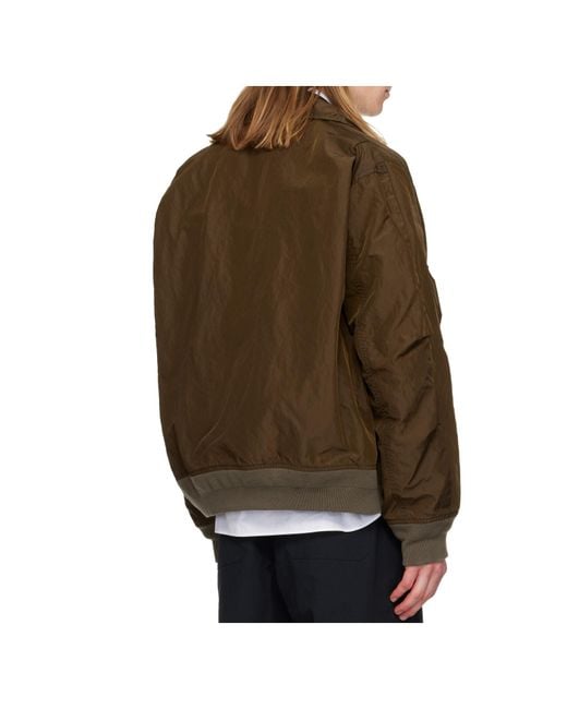 Sacai Brown Treated Nylon Twill Pilot Jacket for men