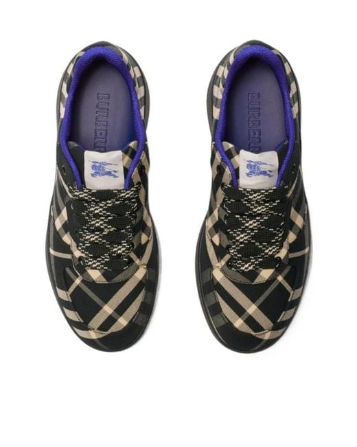 Burberry Black Terrace Check Canvas Sneaker