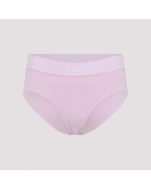 Tom Ford Pink Logo-Waist Briefs