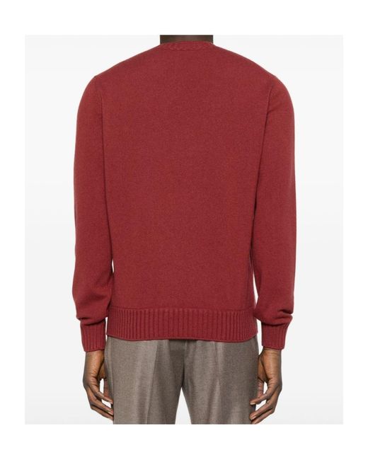 Gran Sasso Red Crewneck Knitted Jumper for men