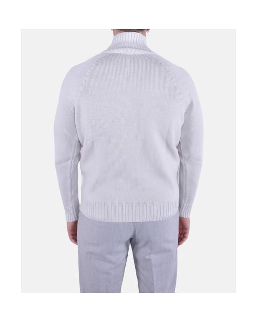 Eleventy Blue Ribbed Turtleneck Knitted Jumper for men