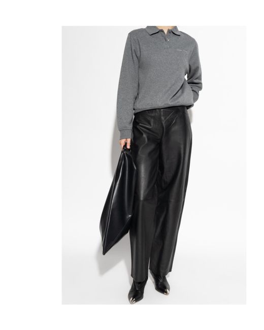 Samsøe & Samsøe Gray Sadory Collared Polo Top