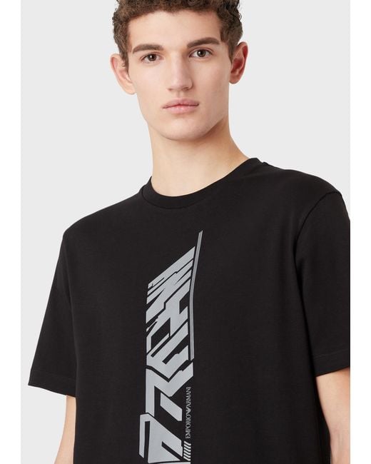 Emporio Armani Black Item O-Neck Short-Sleeved T-Shirt for men