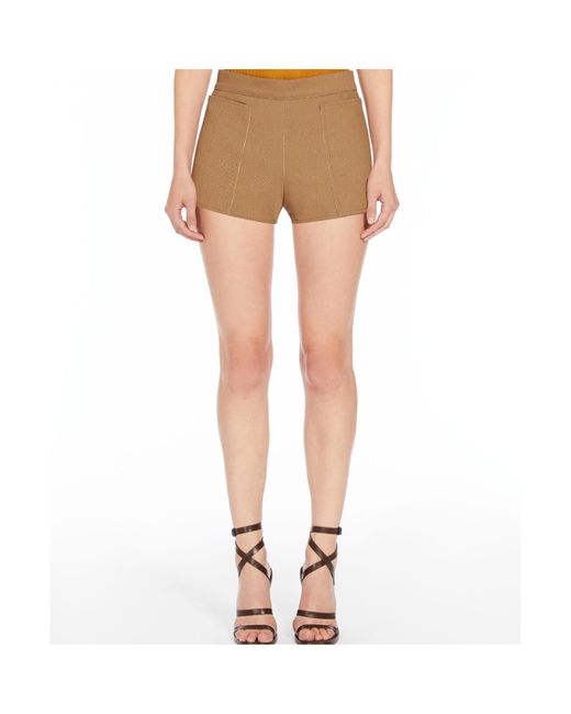 Max Mara Natural Zip Detailed Mini Shorts