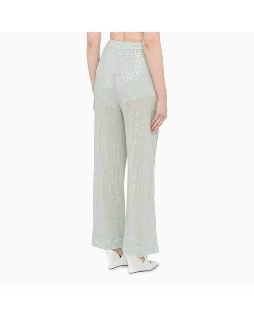 ROTATE BIRGER CHRISTENSEN Green Logo Casual Pants
