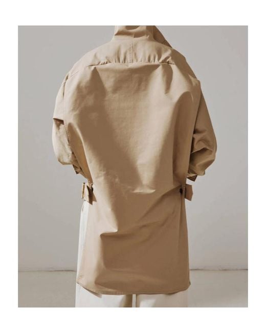 DARKPARK Natural Celine Belted High-Neck Jacket