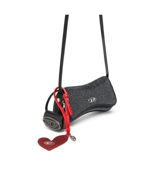 DIESEL Black 1 Dr Pouch Micro Keyring