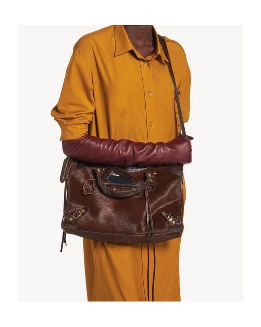 Balenciaga Brown Classic Studded Tote Bag