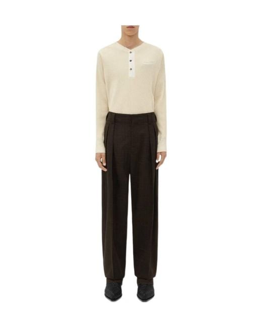 Bottega Veneta Black Criss-Cross Pleated Pants for men