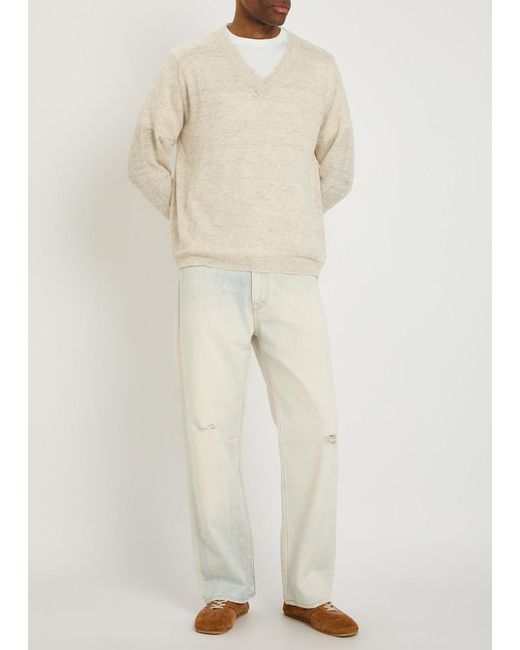 Our Legacy White Mid-Rise Straight-Leg Jeans for men
