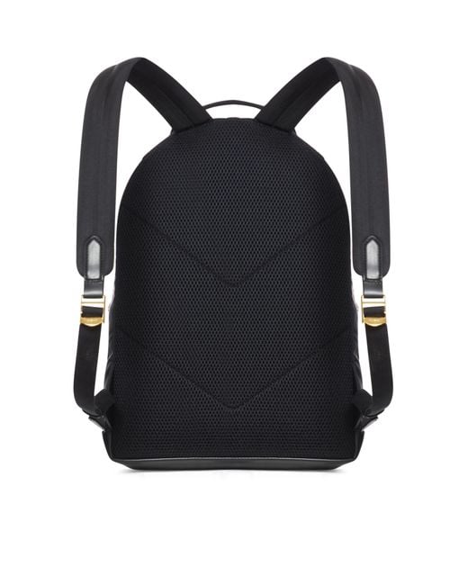Tom Ford Black Logo-Patch Zipped Backpack for men