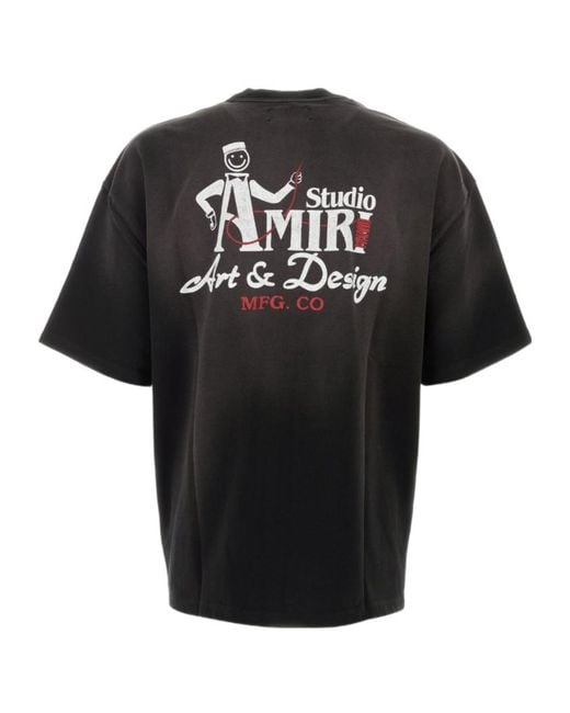 Amiri Black Studio Oversized Logo T-Shirt for men