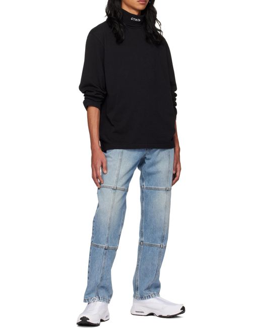 Heron Preston Black Logo Embroidered Turtleneck Pullover for men