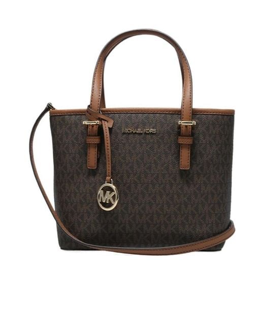 Michael Kors Black Jet Set Travel Logo Satchel Bag
