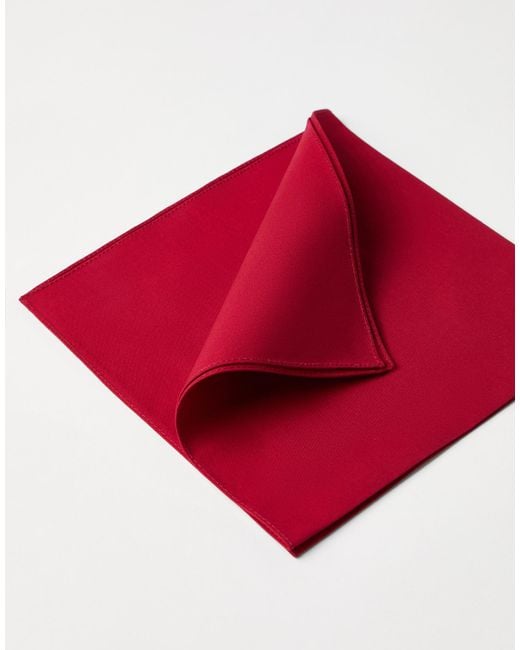 Brunello Cucinelli Red Cotton Pocket Square for men