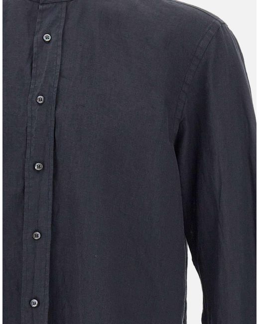 Aspesi Blue Bruce Band-Collar Shirt for men