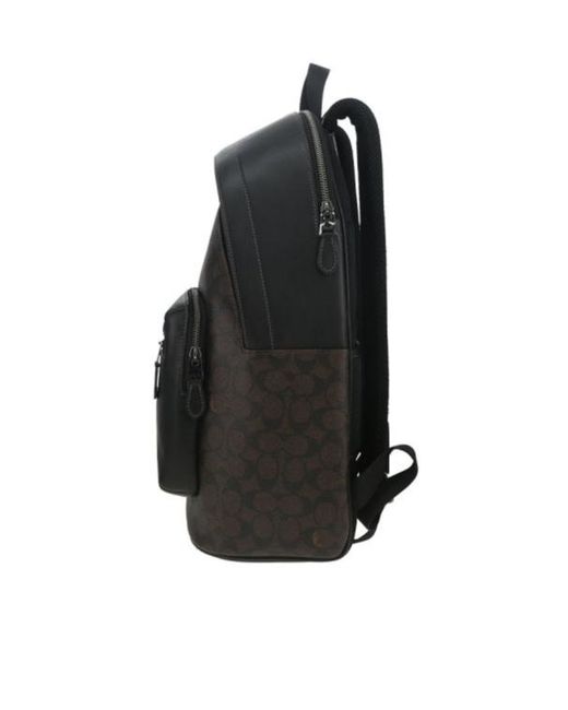 COACH Black Logo Backpack for men