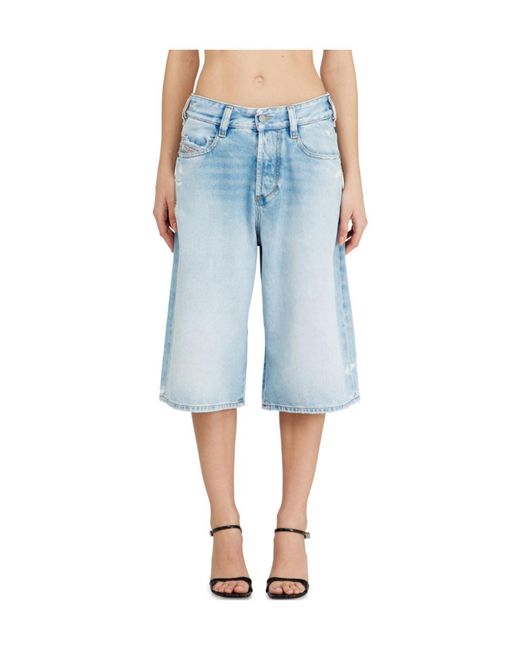 DIESEL Blue D-Enim-M Distressed Denim Shorts for men