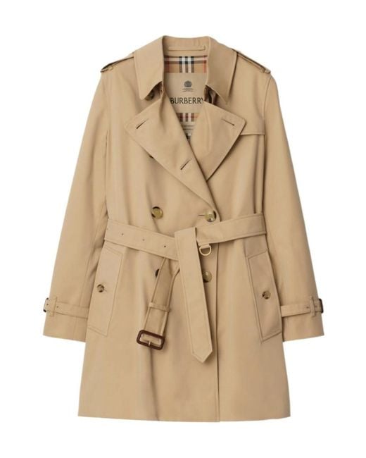 Burberry Natural Double Breasted Belted Trench Coat