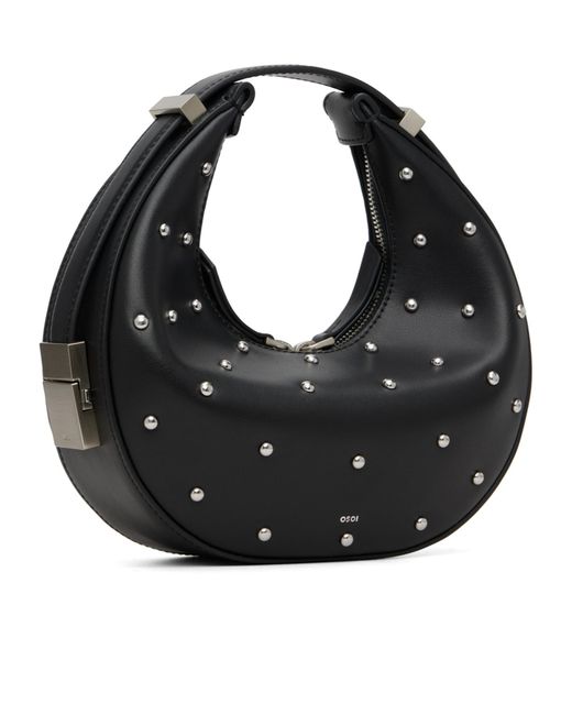 OSOI Black Studded Zipped Mini Tote Bag