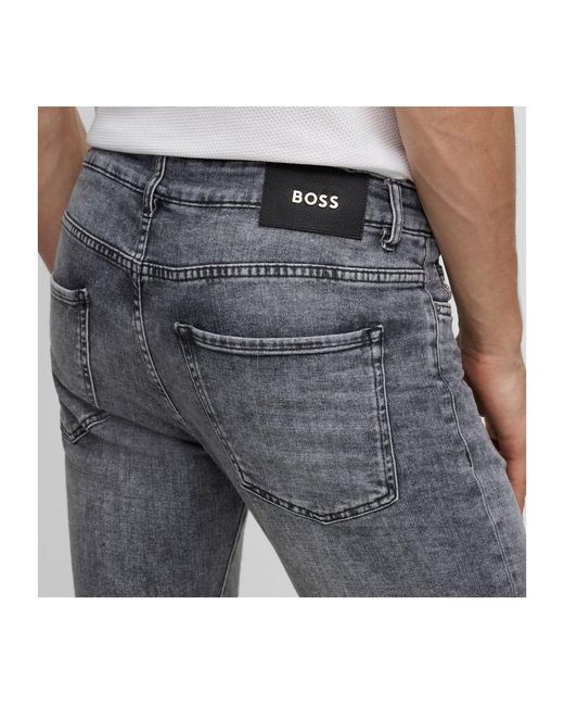 Boss Blue Washed Slimfit Jeans for men
