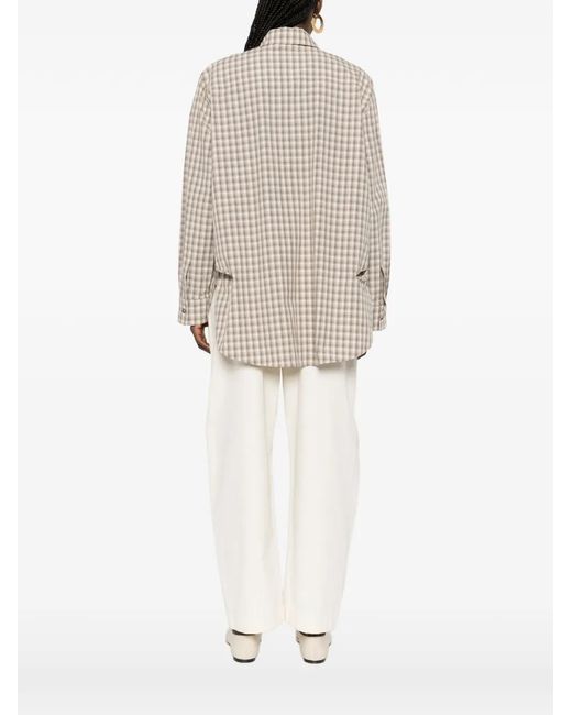 Nanushka White Plaid-Detail Shirt