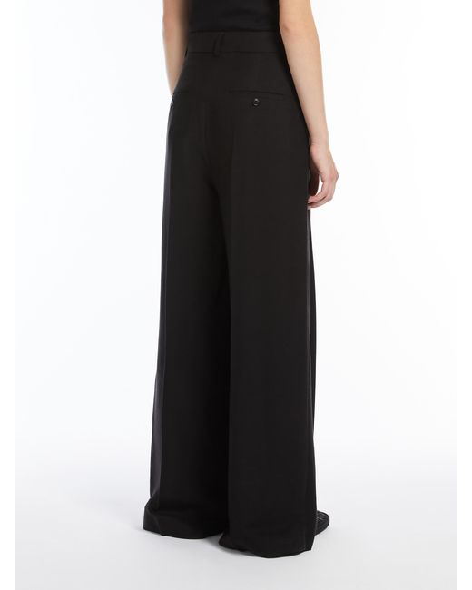 Weekend by Maxmara Black Viscose And Linen Wide Trousers