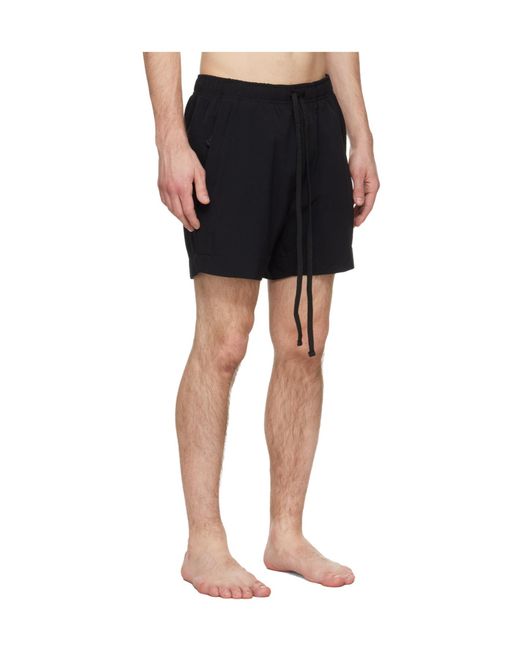 Thom Krom Black Elasticated-Waistband Shorts for men