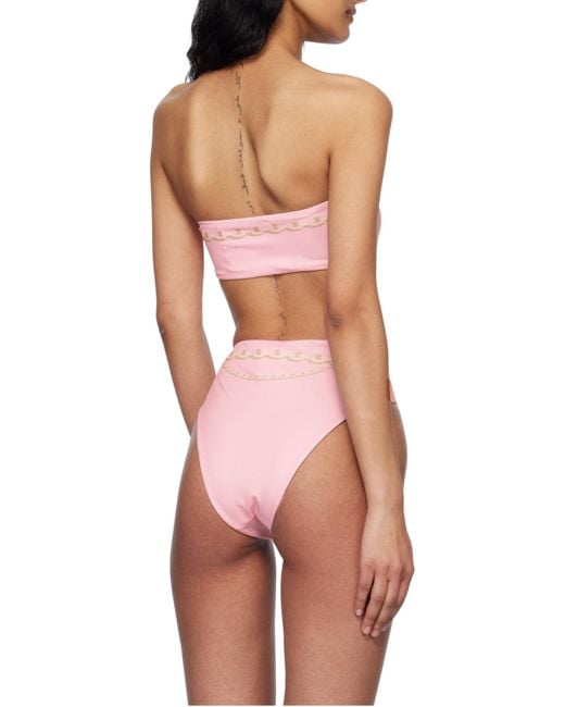 Versace Pink Graphic-Print Bikini Set