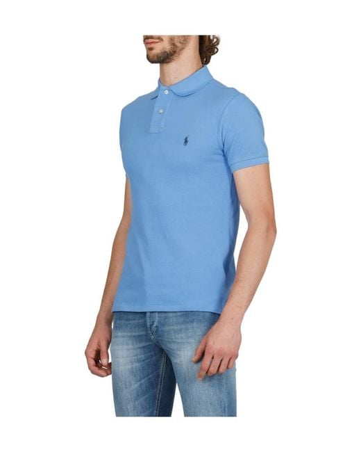 Polo Ralph Lauren Purple Logo Embroidered Short-Sleeved Polo Shirt for men