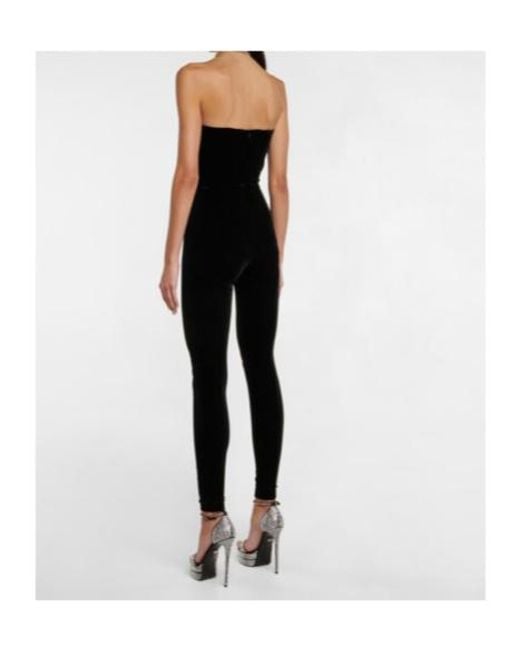 Alex Perry Black Velvet Jumpsuit