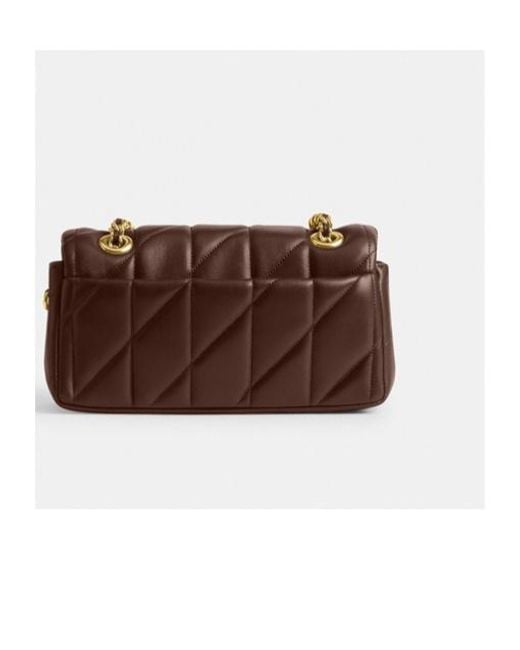 COACH Brown Tabby 20 Logo Plaque Quilted Shoulder Bag