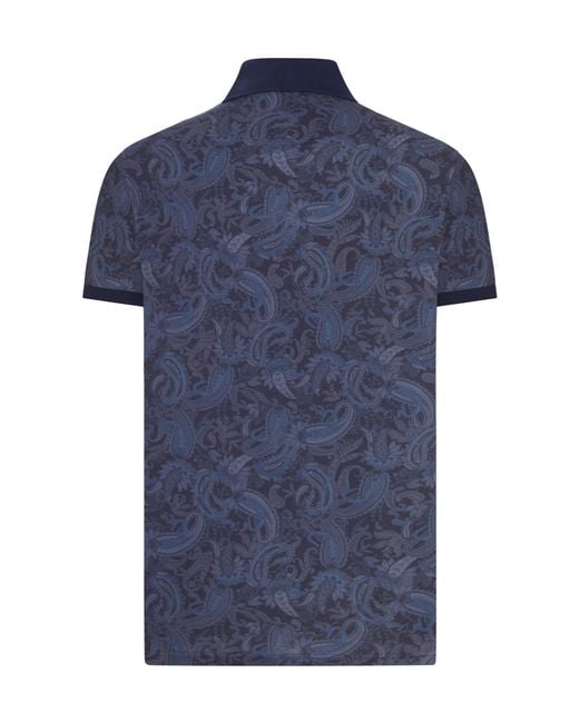 Etro Blue Short-Sleeved Polo Shirt for men