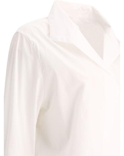 Ines De La Fressange Paris White Three-Quarter Sleeve Collared Shirt