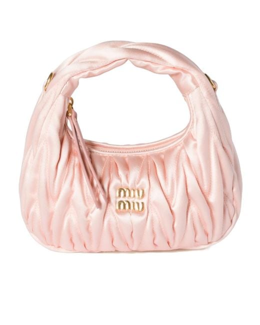 Miu Miu Pink Wander Matelassé Satin Mini-Bag
