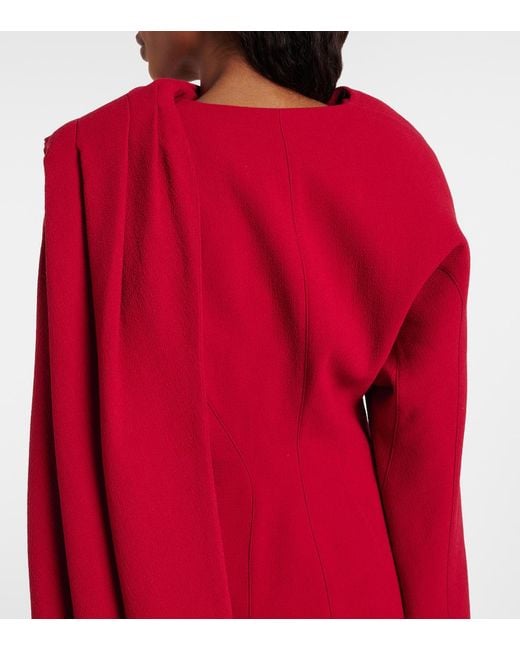 Mugler Red Cape Detail Casual Jacket